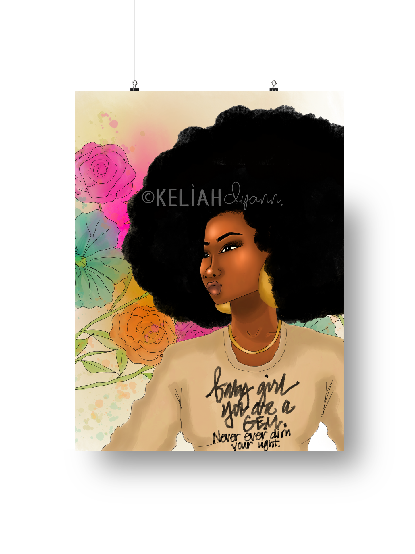 Baby Girl, You are a Gem - 8.5x11 Unframed Print