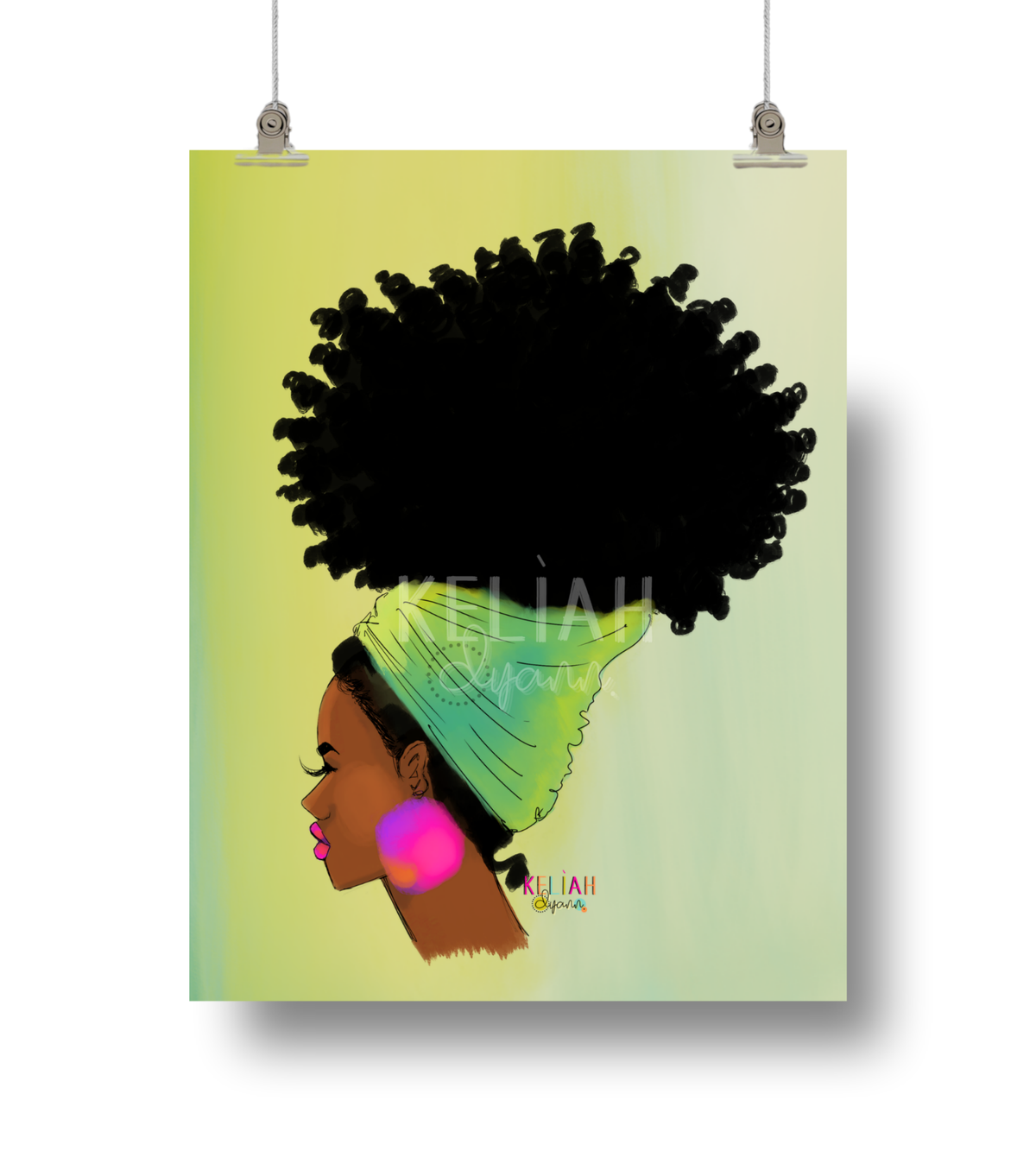 Green Headwrap - Unframed 8.5x11 Print