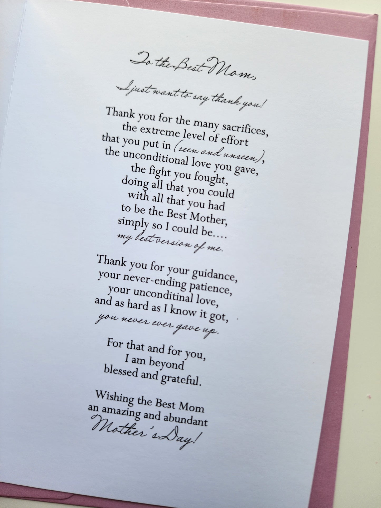 To the Best Mom - Mothers Day Greeting Card