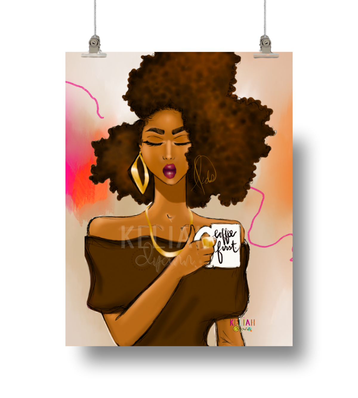 Coffee First - Unframed 8.5x11 Art Print