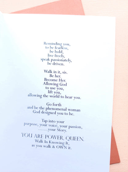 Reminding You, Queen - Empowerment/Lifting/Queen/ Card