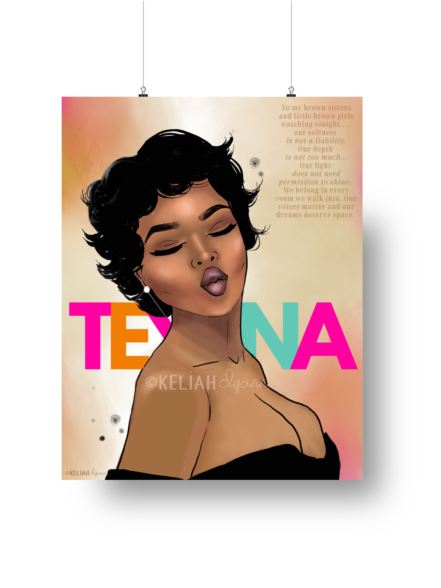 Teyana Golden Globe Award Inspired - 8.5x11 Unframed Print