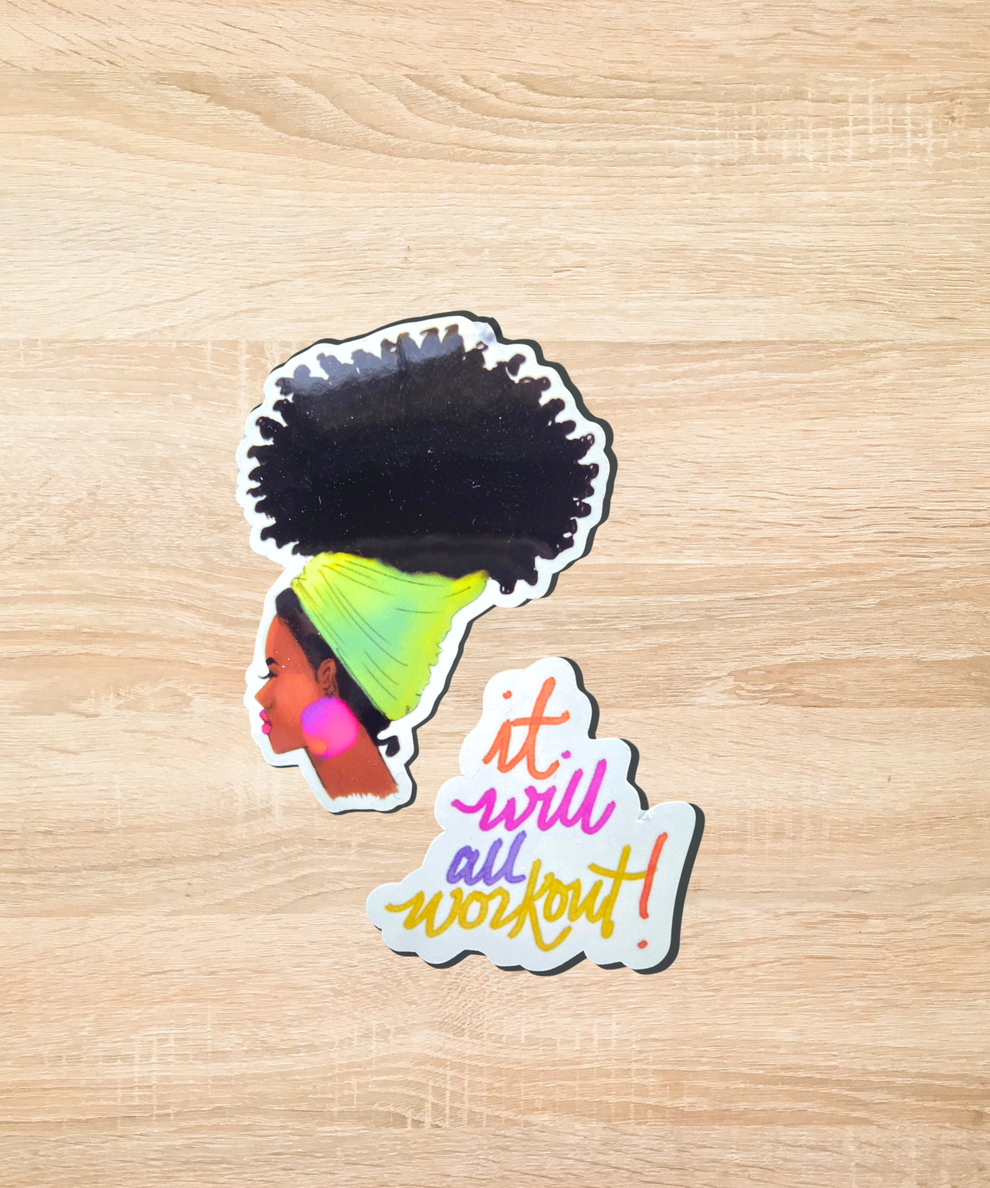Workout Word Sticker It Will All Work Out- Sticker Set – Keliah Dyann