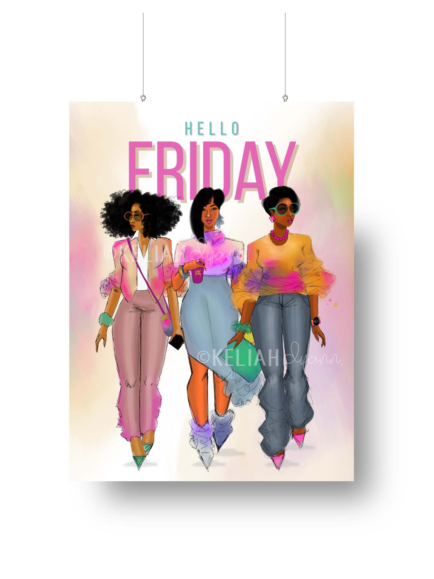 Hello Friday/Spring Ladies - 8.5x11 Unframed Print