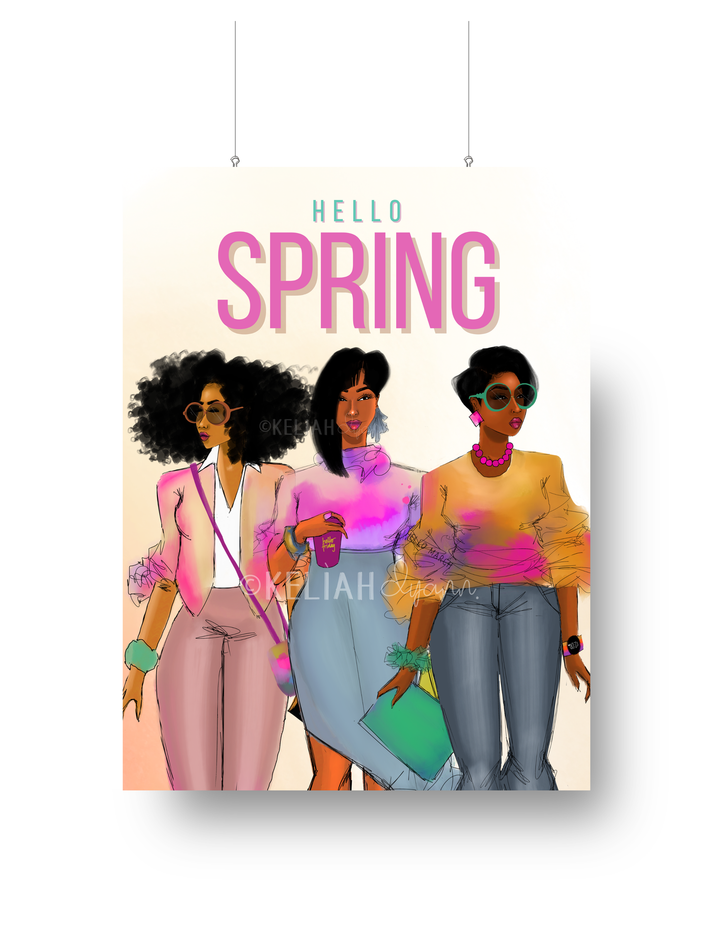 Hello Friday/Spring Ladies - 8.5x11 Unframed Print
