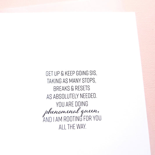 Get Up & Keep Going - Encouragement Card