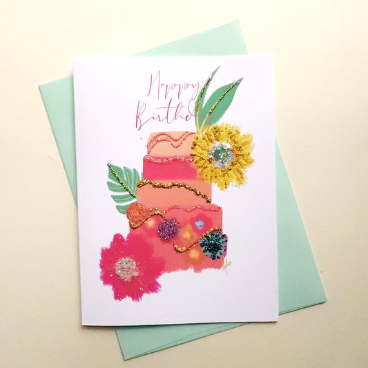 Birthday Cake - Happy Birthday Greeting Card | A7 5x7