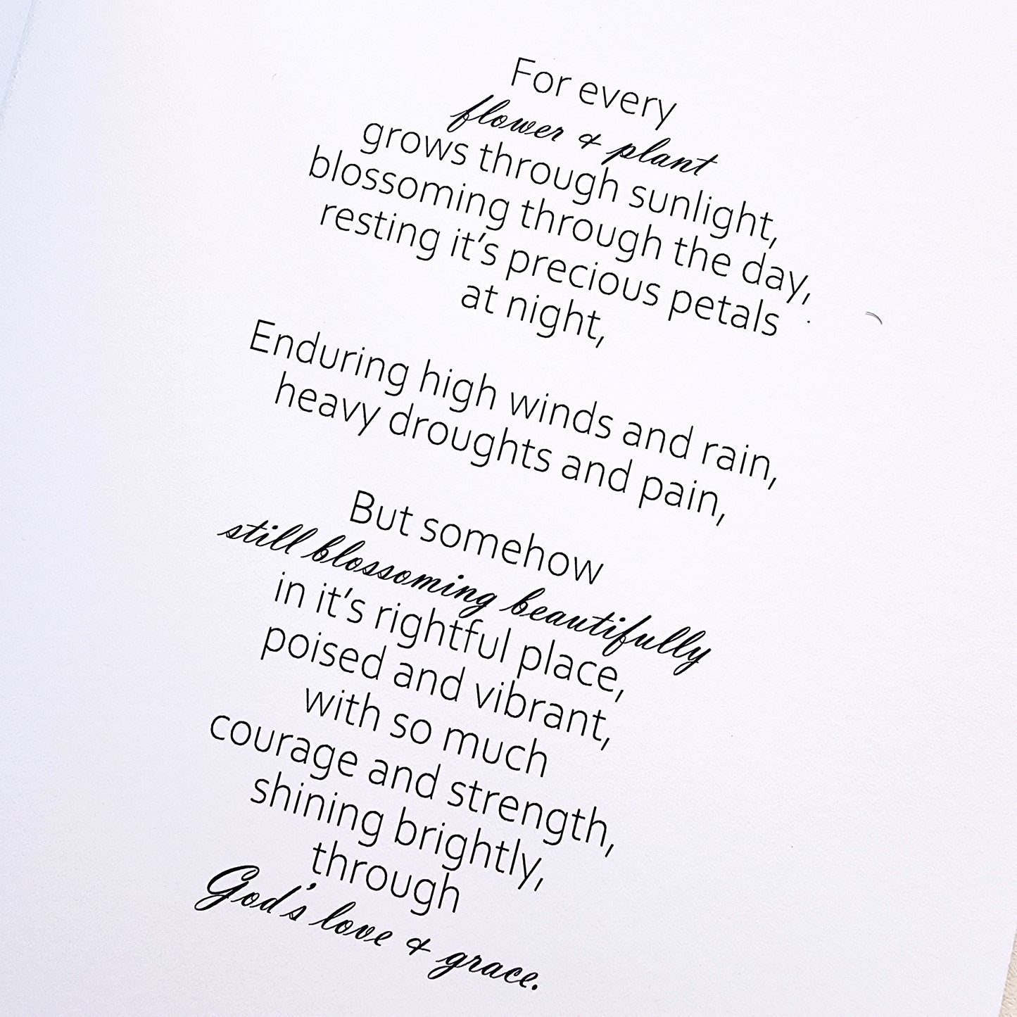 Floral Blossoming Beautifully - Uplifting Card