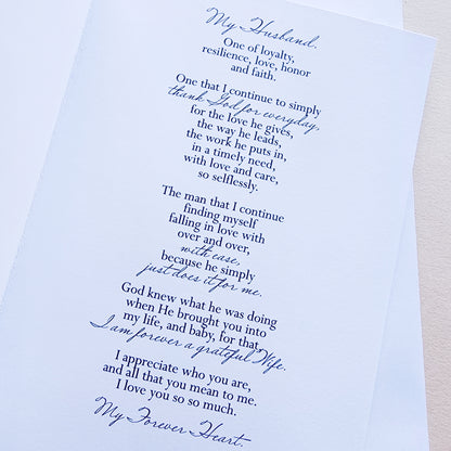 Hubby - Love/Valentine's Day Greeting Card