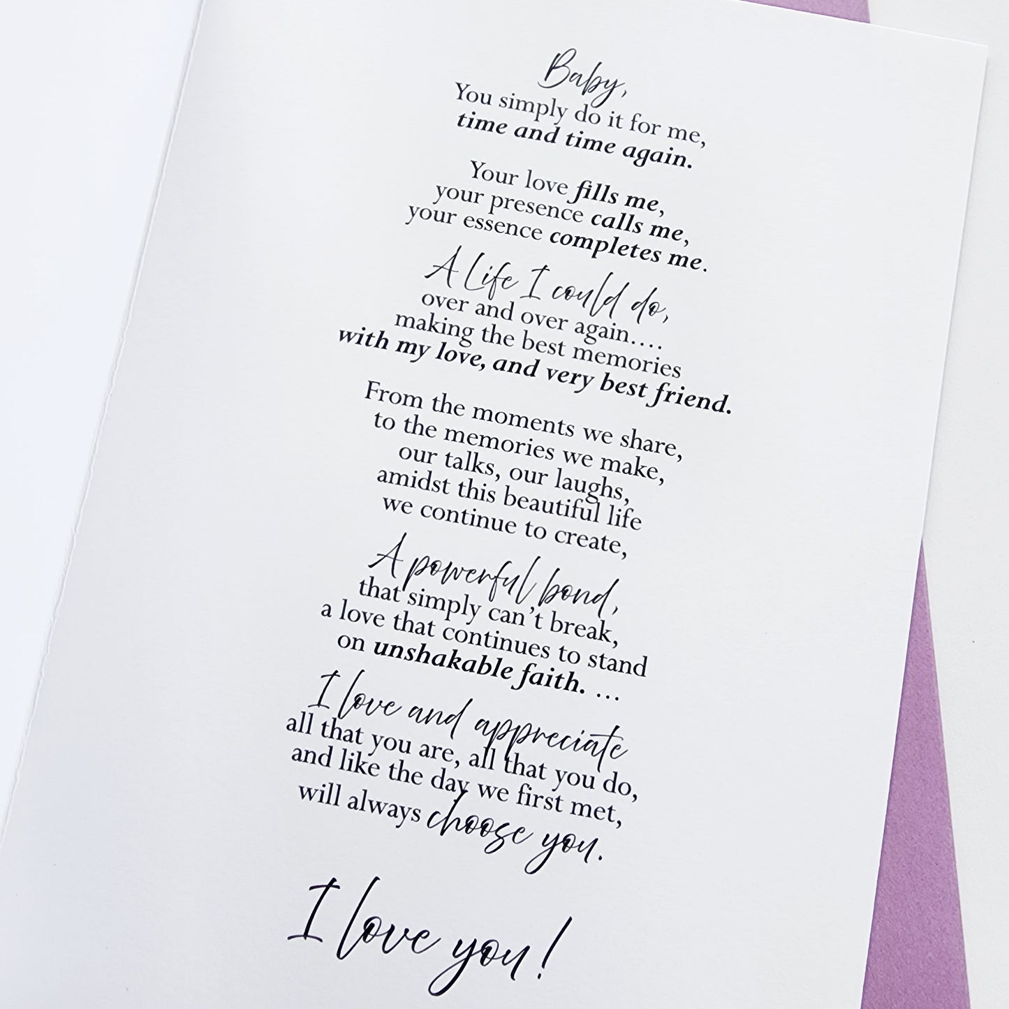 New! - I Love You - Love/Valentine's Greeting Card