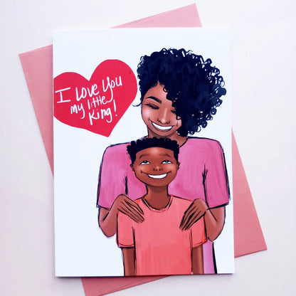 New! - I Love You, My Little King! - Mom to Son Valentine's Day card