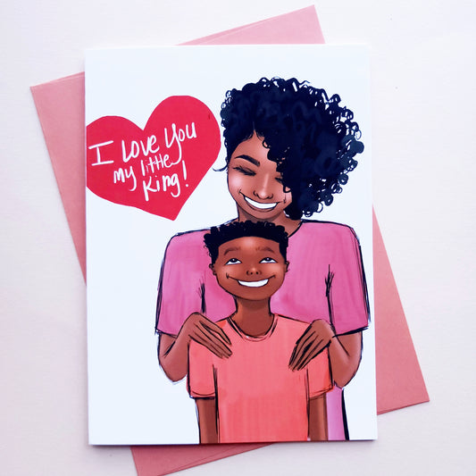 New! - I Love You, My Little King! - Mom to Son Valentine's Day card