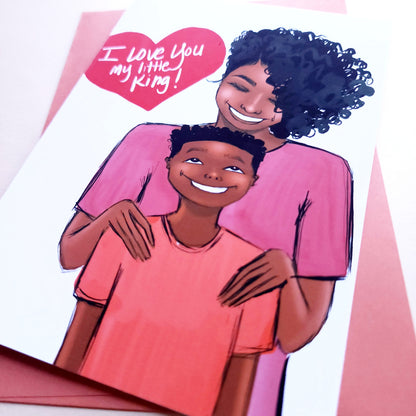 New! - I Love You, My Little King! - Mom to Son Valentine's Day card