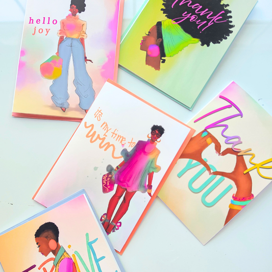 Thank You & Blank - Mixed 5 Card Set