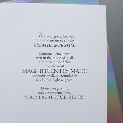 Your Light Still Shines - 5x7 Uplifting Card | Black Woman | Depression or Just Needs Uplifting
