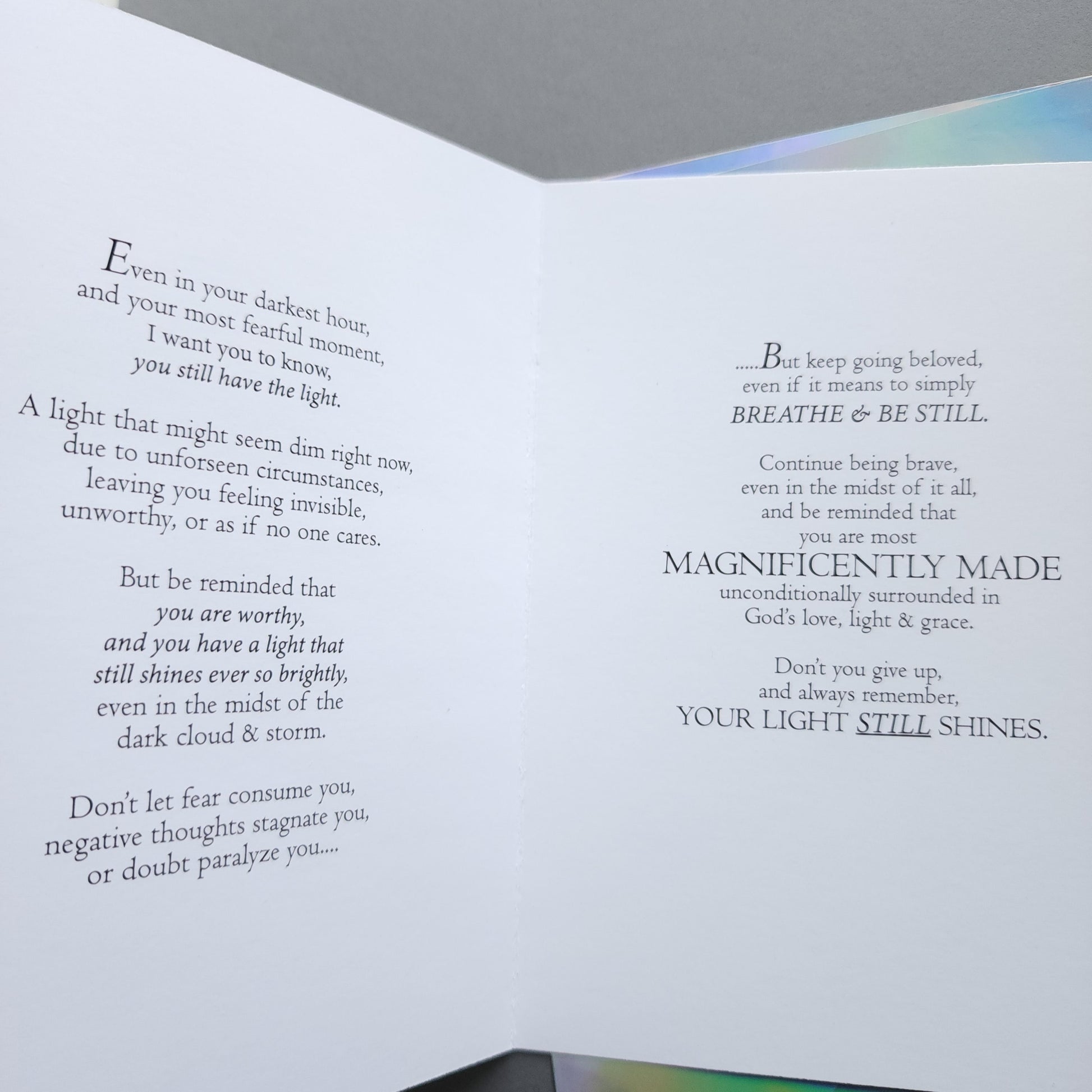 Your Light Still Shines - 5x7 Uplifting Card | Black Woman | Depression or Just Needs Uplifting