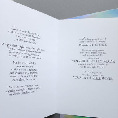 Your Light Still Shines - 5x7 Uplifting Card | Black Woman | Depression or Just Needs Uplifting