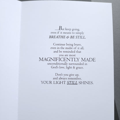 Your Light Still Shines - 5x7 Uplifting Card | Black Woman | Depression or Just Needs Uplifting