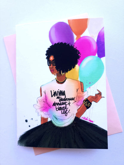 Blessed/Colorful Sweater - 5x7 Birthday Card