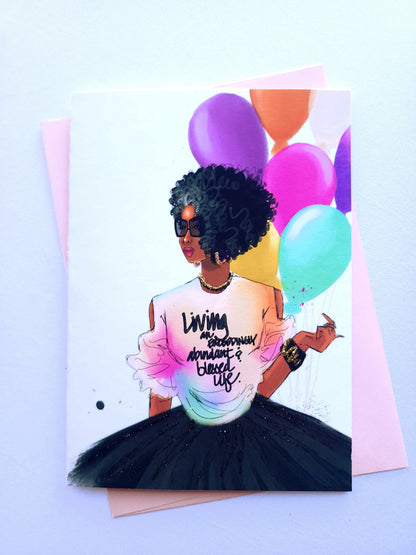 Blessed/Colorful Sweater - 5x7 Birthday Card