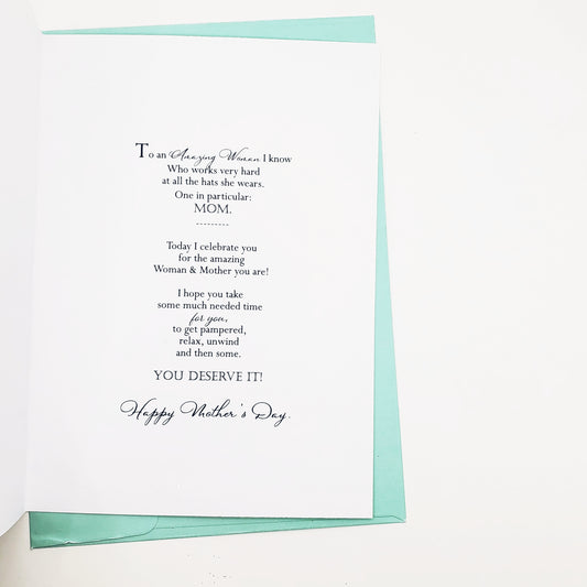 Recognizing a Hard Working Mother/Boss -  5x7 Selfcare Encouraging Mother's Day Card