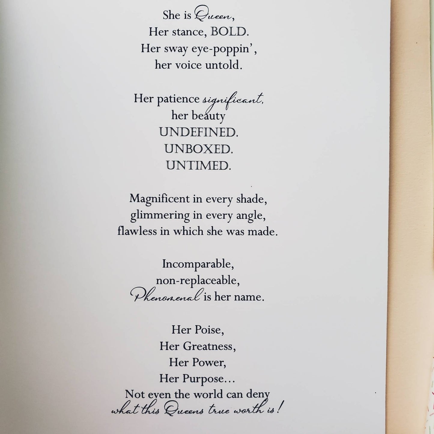 Lifting Her Up (Mothers Day, Anniversary, Birthday or Just Because)