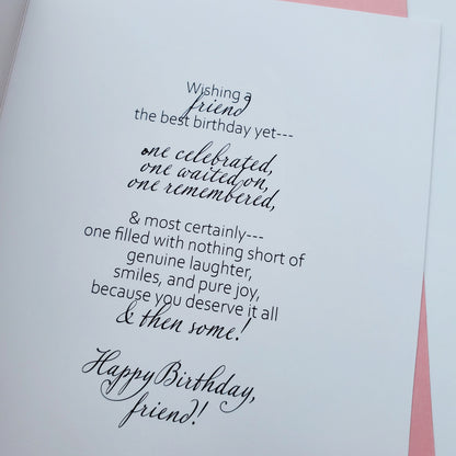 Pink Balloons - Black Woman Birthday Card | Black Greeting Cards | Black Woman Art | African American Cards | Embellished | Handmade Cards